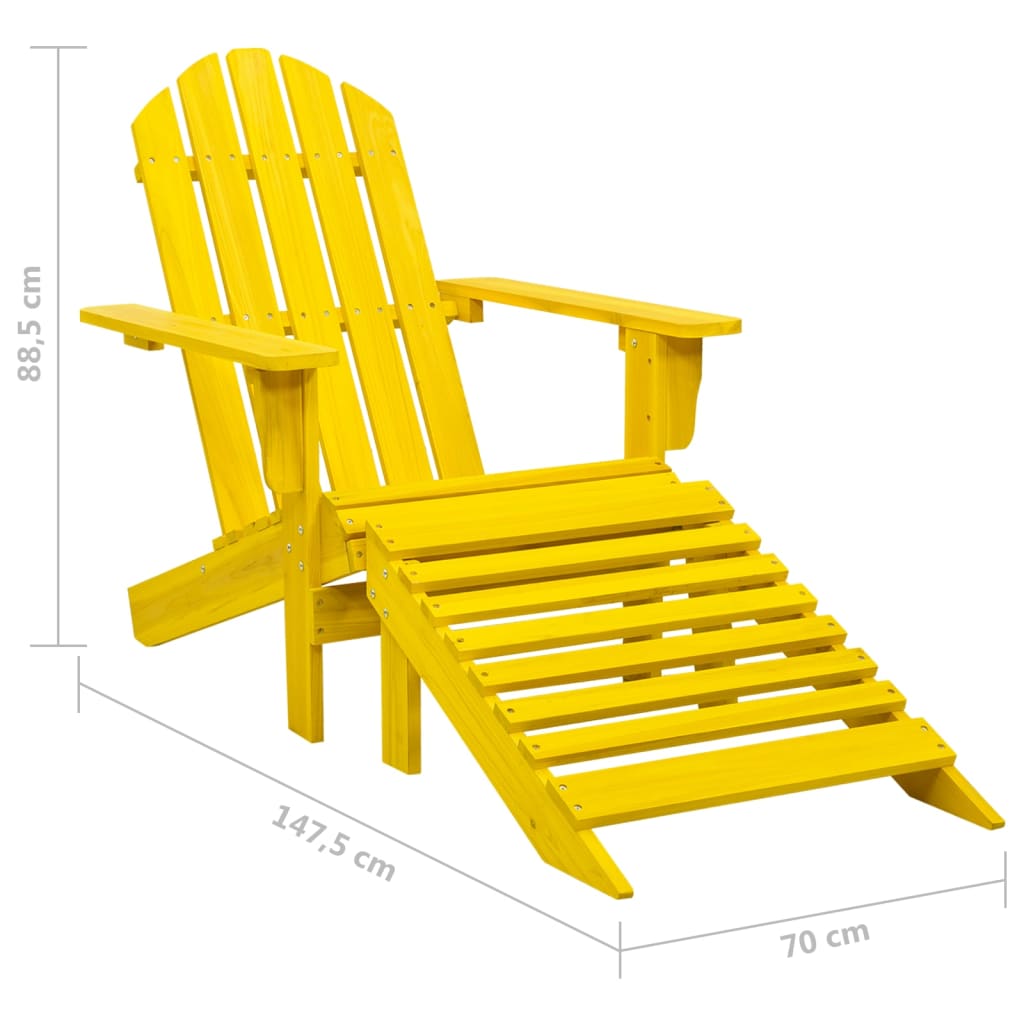 Adirondack-Gartenstuhl mit Fussstütze Massivholz Tanne Gelb